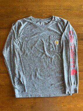 Carhartt heather gray pocket shirt M 10-12